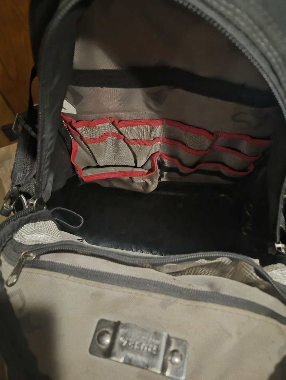 Men's Black HUSKY Tool Backpack with Red Accents